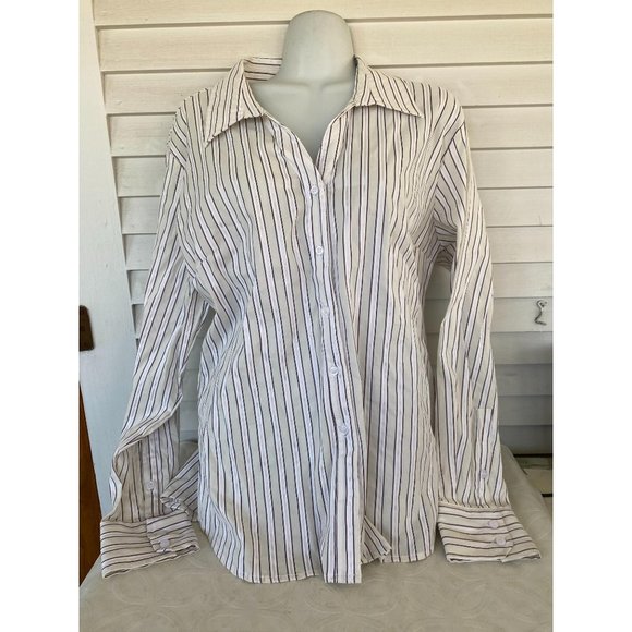 tangenis sz XL button front striped blouse - Picture 1 of 5